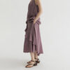 Summer Long Staple Cotton Ruffled A-Line Elastic Waist Skirt