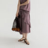 Summer Long Staple Cotton Ruffled A-Line Elastic Waist Skirt