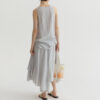 Summer Long Staple Cotton Ruffled A-Line Elastic Waist Skirt