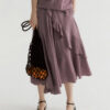 Summer Long Staple Cotton Ruffled A-Line Elastic Waist Skirt