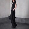 Summer Minimalist Commuting Waist-cinching Wide-leg Jumpsuit