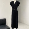 Summer Minimalist Commuting Waist-cinching Wide-leg Jumpsuit