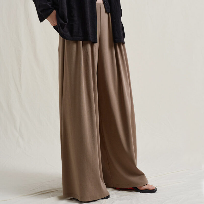 Summer Pleated Knitted Wide-leg Pants