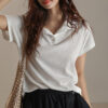 Summer Polo-collar Short-sleeved Cotton-linen Casual T-shirt
