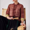 Summer Purple Silk Retro Stand Collar Chinese Style Top 2