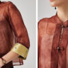 Summer Purple Silk Retro Stand Collar Chinese Style Top 8