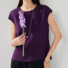 Summer Purple Silk Side Slit Reversible Top