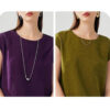 Summer Purple Silk Side Slit Reversible Top