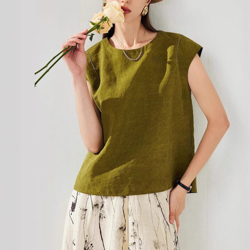 Summer Purple Silk Side Slit Reversible Top