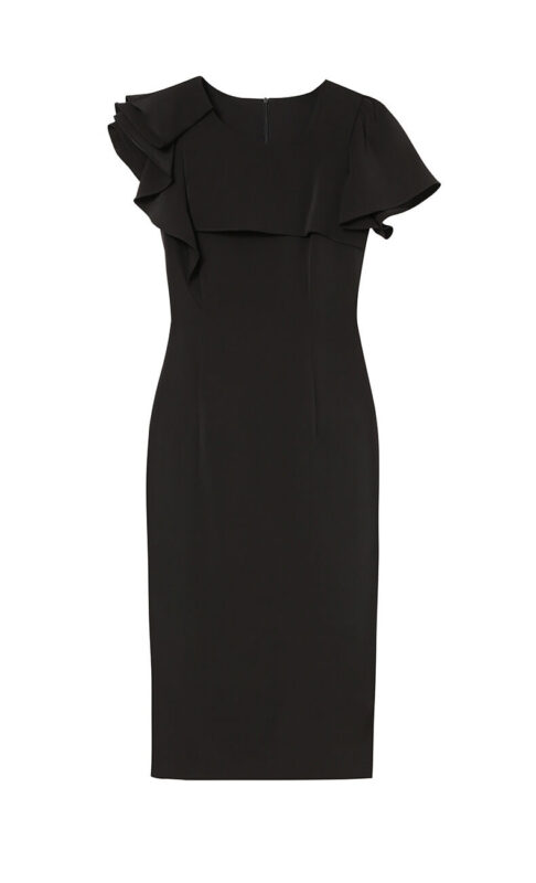 Summer Red Slant Collar Ruffled Slim Fit Party Dress 3