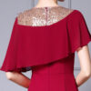 Summer Red Three Dimensional Flower Beaded Ruffle Waisted Fishtail Evening Dress 8