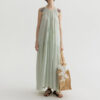 Summer Resort Atyle Tencel Halter-neck Vest-style A-line Dress