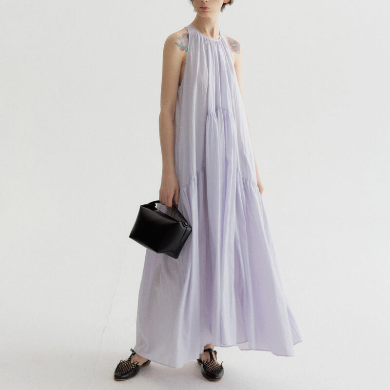 Summer Resort Atyle Tencel Halter-neck Vest-style A-line Dress