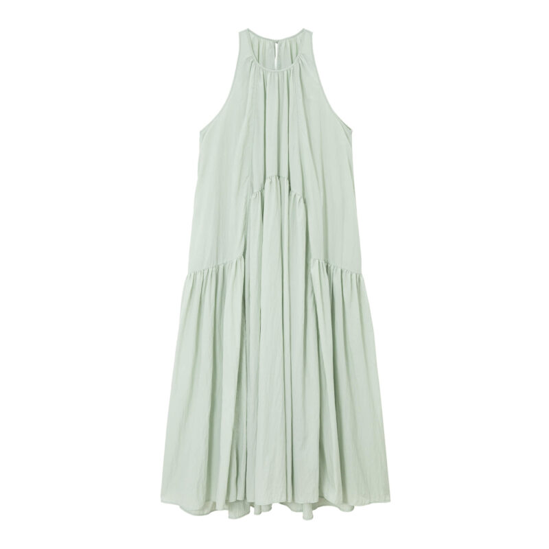 Summer Resort Atyle Tencel Halter-neck Vest-style A-line Dress