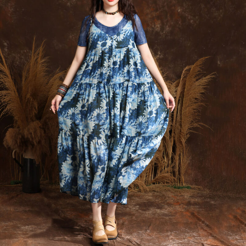 Summer Resort-style Fresh Printed Dress