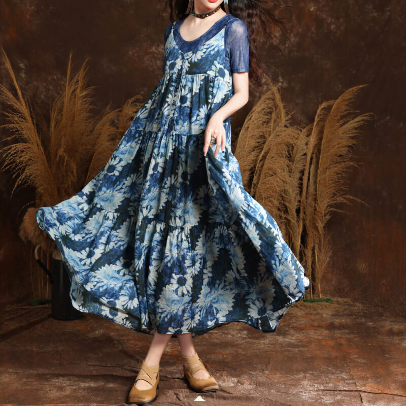 Summer Resort-style Fresh Printed Dress