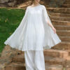 Summer Resort style Tencel Chiffon Side slit Flowing Top 4