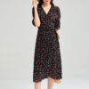 Summer Resort style cherry print wrap around French tea dress 6