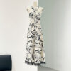 Summer Retro Cross Halter Neck Ink Print Resort Style Suspender Dress 5