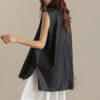 Summer Reversible Sleeveless Stand-up Collar Shirt