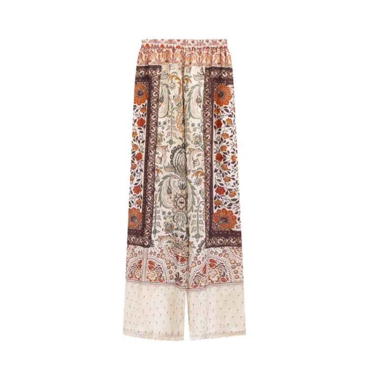 Summer Romantic Vacation Style Wide Leg Pants Casual Pants