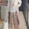 Summer Romantic Vacation Style Wide Leg Pants Casual Pants