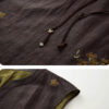 Summer Silk Butterfly Embroidery V-Neck Lace-Up Dress