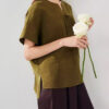 Summer Silk Lace-Up Vintage Top