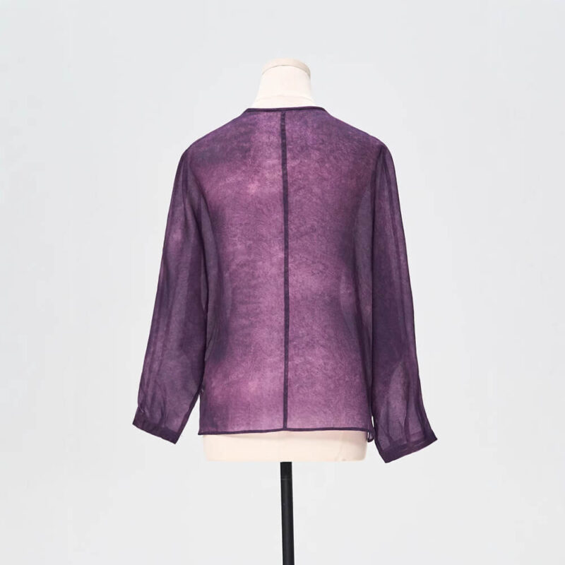 Summer Silk Purple Jacquard Tie Dye Shirt 3