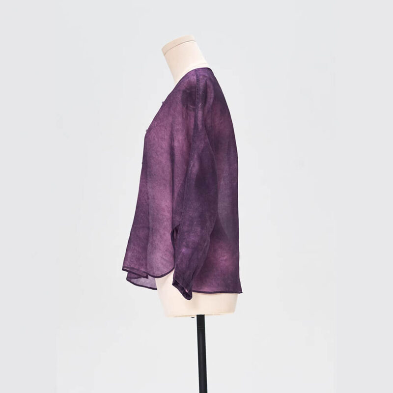 Summer Silk Purple Jacquard Tie Dye Shirt 4