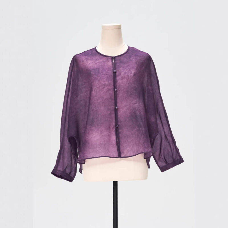 Summer Silk Purple Jacquard Tie Dye Shirt 5