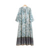 Summer Silk Resort Style Reversible Vintage Positioning Print Dress 1