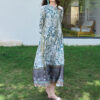 Summer Silk Resort Style Reversible Vintage Positioning Print Dress 2