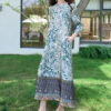 Summer Silk Resort Style Reversible Vintage Positioning Print Dress 3