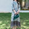 Summer Silk Resort Style Reversible Vintage Positioning Print Dress 4