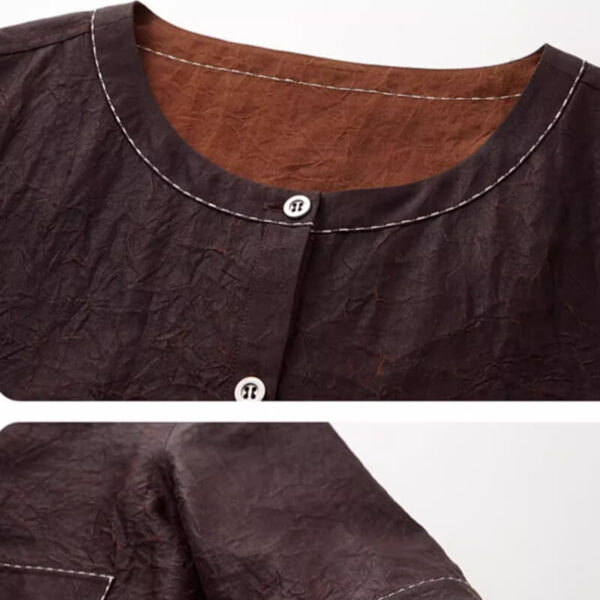 Summer Silk Xiangyunsha Vintage Reversible Half Sleeve Cardigan 2