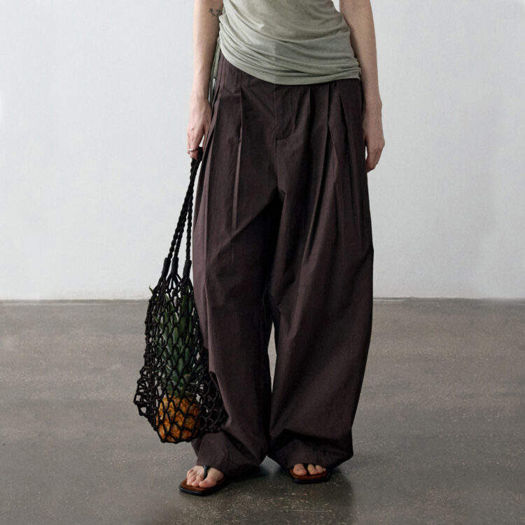 Summer Simple Cotton High-waist Pleated Comfortable Breathable Casual Pants