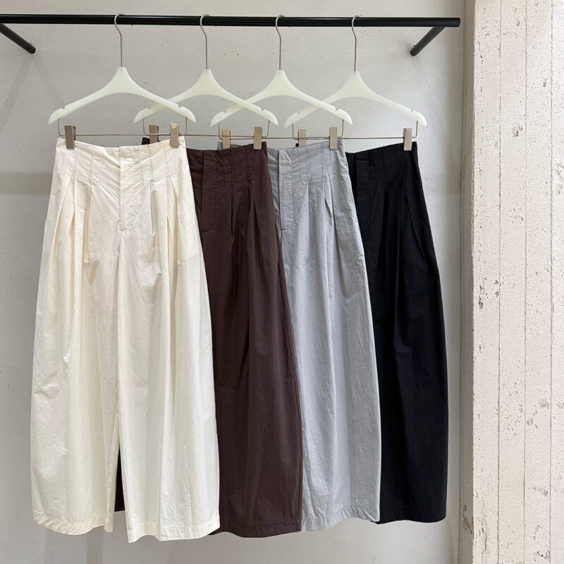 Summer Simple Cotton High waist Pleated Comfortable Breathable Casual Pants 3