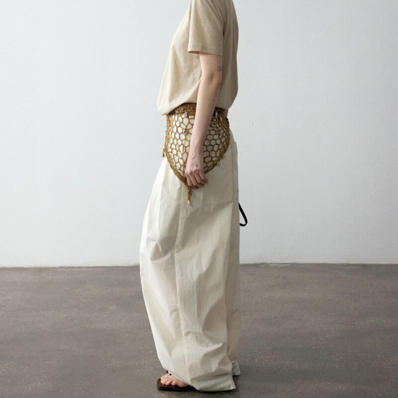 Summer Simple Cotton High waist Pleated Comfortable Breathable Casual Pants 5