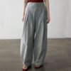 Summer Simple Cotton High waist Pleated Comfortable Breathable Casual Pants 7