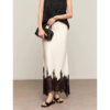 Summer Simple Heavy Acetate Satin Lace Skirt