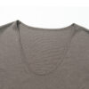 Summer Simple V neck Antibacterial Skin friendly Breathable Linen Short sleeved T shirt 12