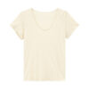 Summer Simple V neck Antibacterial Skin friendly Breathable Linen Short sleeved T shirt 3