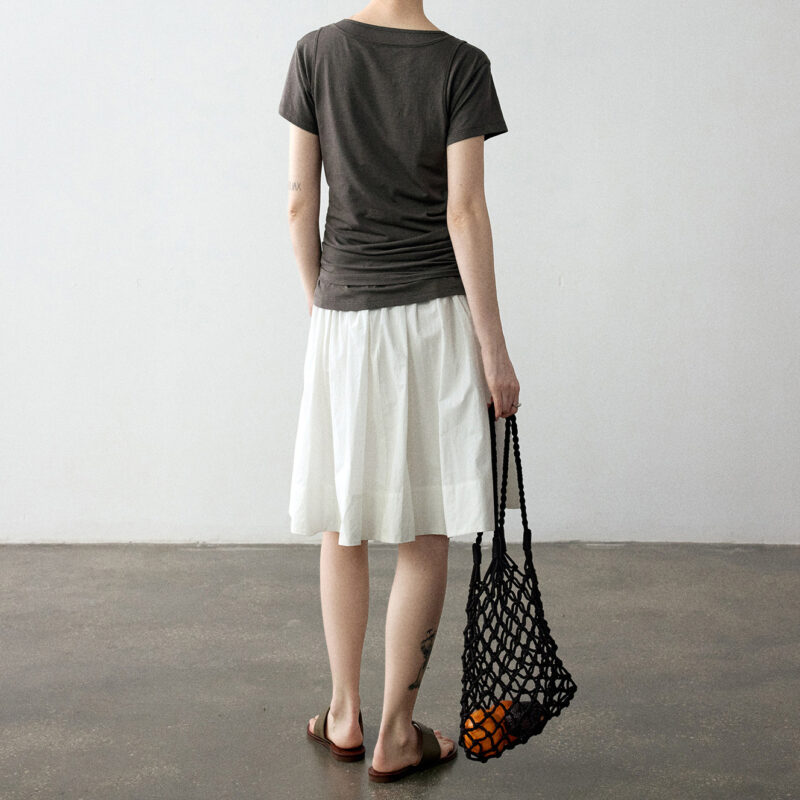 Summer Simple V neck Antibacterial Skin friendly Breathable Linen Short sleeved T shirt 6