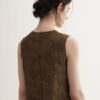 Summer Resort Style Simple V-neck Silk Linen Sleeveless Dress