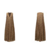 Summer Resort Style Simple V-neck Silk Linen Sleeveless Dress