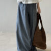 Summer Striped Straight High Waist Linen Wide Leg Pants