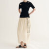 Summer Tencel Off-the-shoulder Short-sleeved Knitted T-shirt