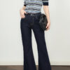 Summer Thin Dark Blue Bootcut Jeans 6