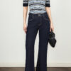 Summer Thin Dark Blue Bootcut Jeans 7